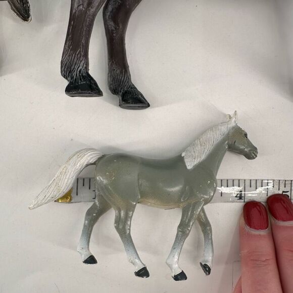 Vintage 1980s IMPERIAL Horse Dark Brown Cows Bull Figures Group of 6 Barn Animal - Picture 7 of 16